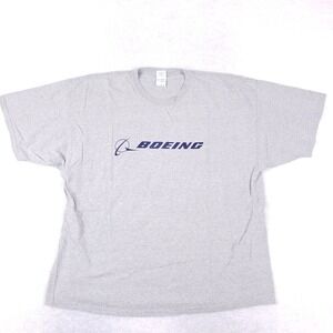 Boeing T Shirt Mens 3XL Heather Gray Aviation Corporate Promo Gorpcore Y2K